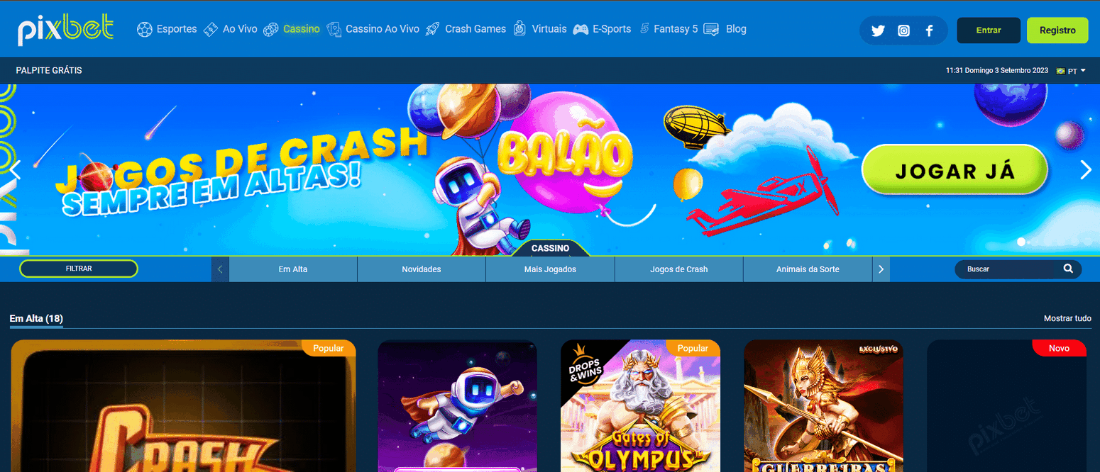 Jogos do Site de Cassino Pixbet